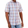 Casual Button-Down Shirts * | Club Room Men'S Bally Plaid Refined Woven Short-Sleeve Shirt, Created For Macy'S Winter White Combo