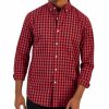 Casual Button-Down Shirts * | Club Room Men'S Grant Classic-Fit Check Button-Down Poplin Shirt, Created For Macy'S Karanda Red