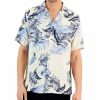 Casual Button-Down Shirts * | Club Room Men'S Tropical Leaves Shirt, Created For Macy'S Bright White