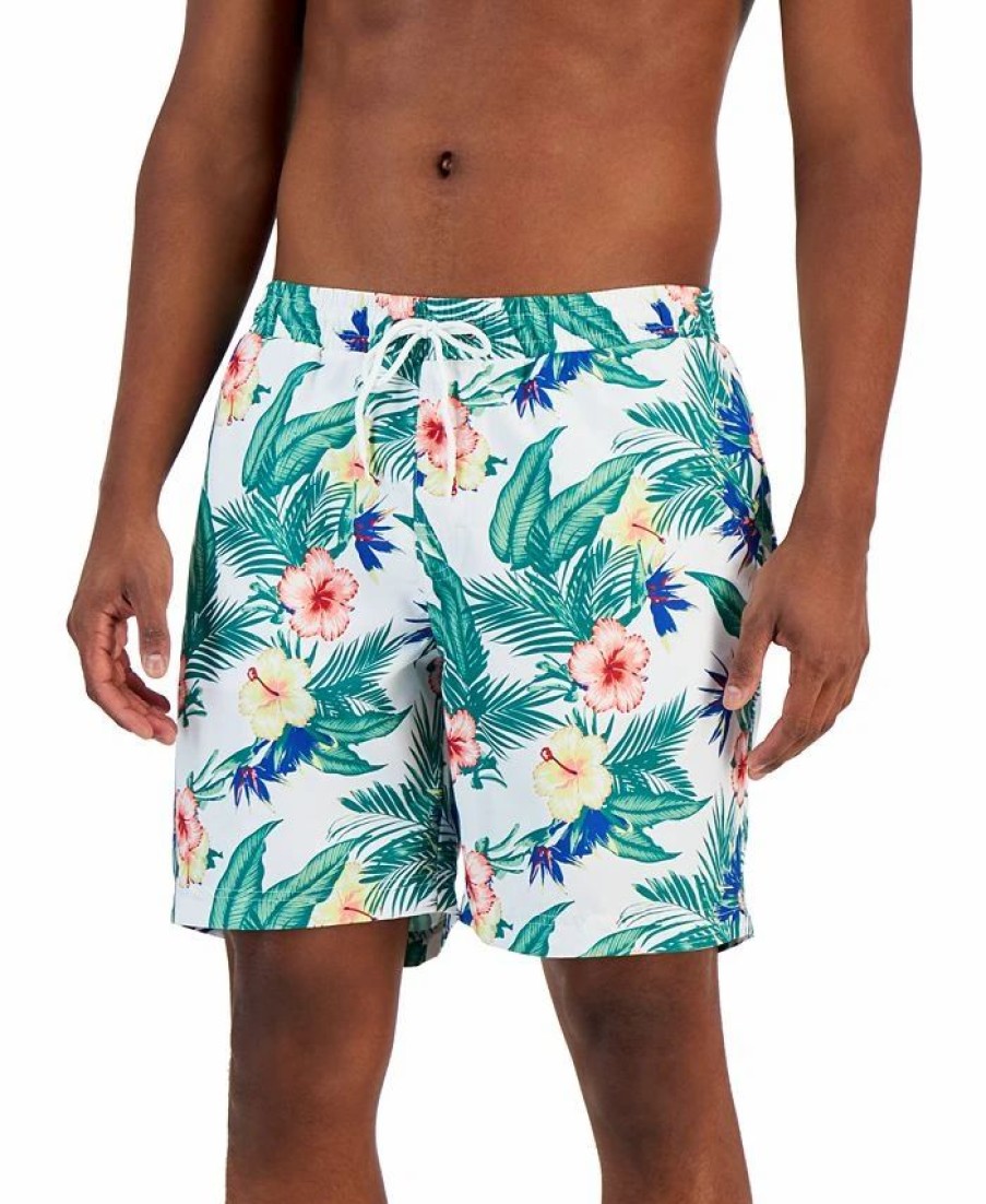 Swimwear * | Club Room Men'S Daniel Tropical Swim Trunks, Created For Macy'S