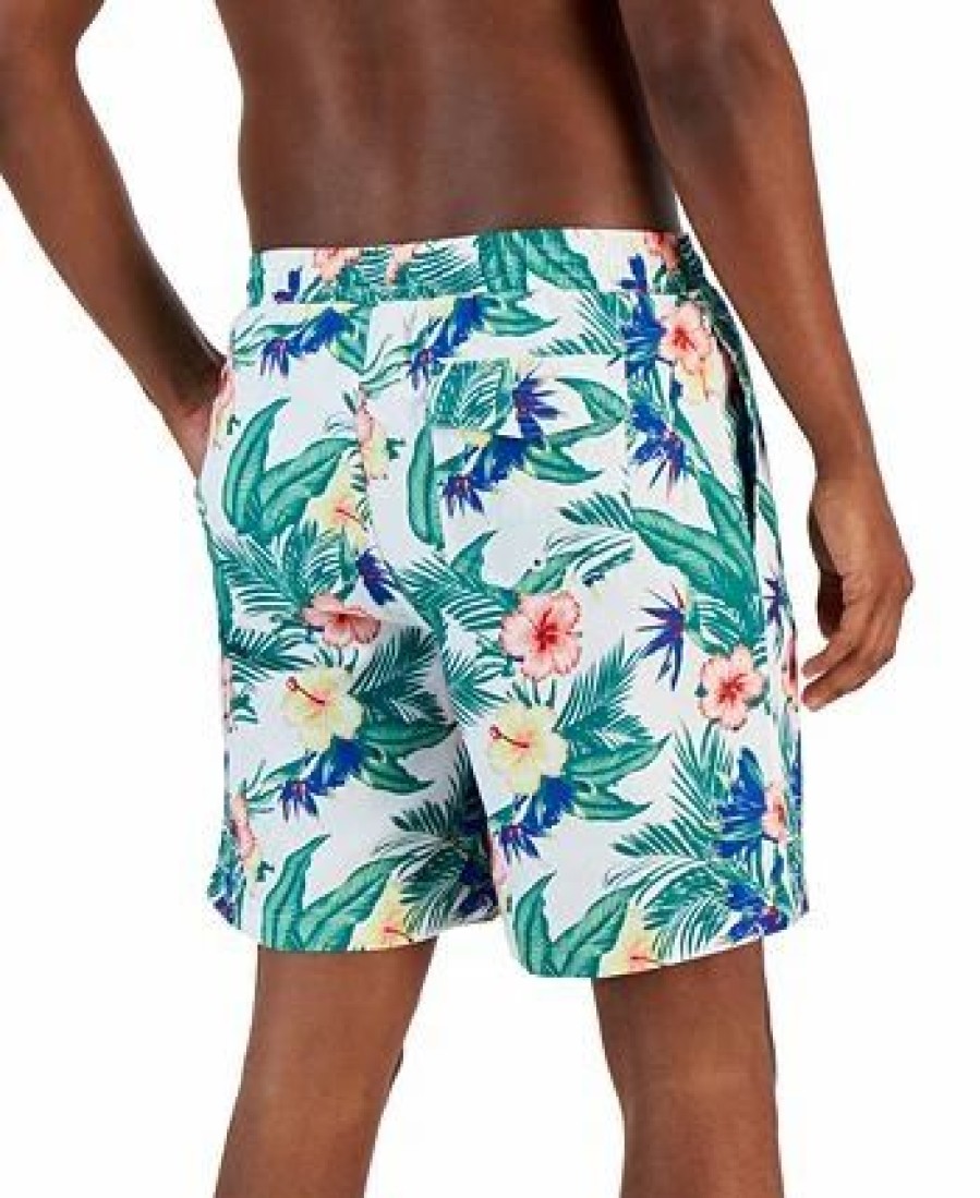 Swimwear * | Club Room Men'S Daniel Tropical Swim Trunks, Created For Macy'S