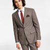 Suits & Tuxedos * | Bar Iii Men'S Skinny-Fit Check Suit Separate Jacket, Created For Macys Burgundy/Black Check