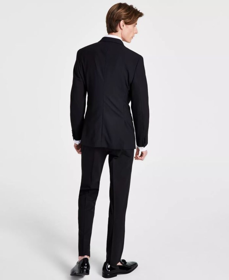 Suits & Tuxedos * | Bar Iii Men'S Slim-Fit Faille-Trim Tuxedo Jacket, Vest & Pants, Created For Macy'S Black