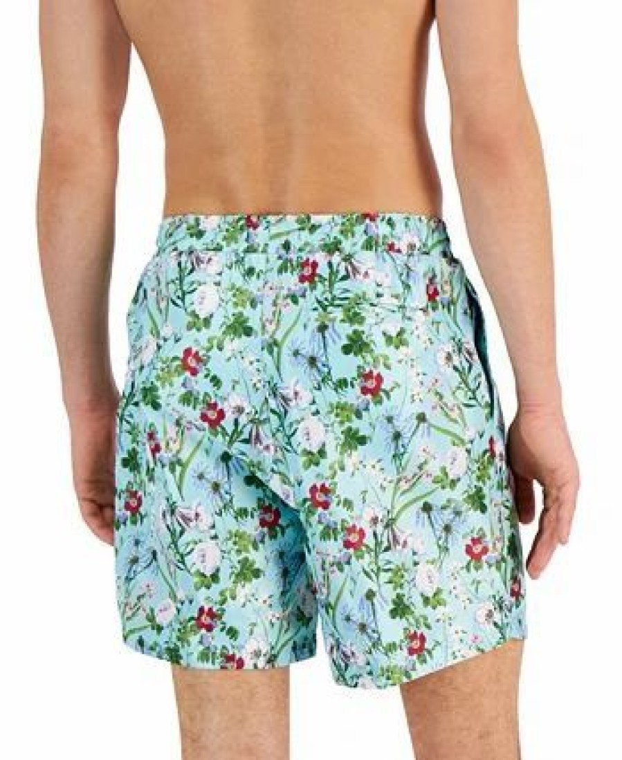 Swimwear * | Inc International Concepts Men'S Evan Garden Quick-Dry Floral-Print 5 Swim Trunks, Created For Macy'S