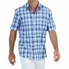 Casual Button-Down Shirts * | Alfani Men'S Short-Sleeve Panama Plaid Textured Shirt, Created For Macy'S