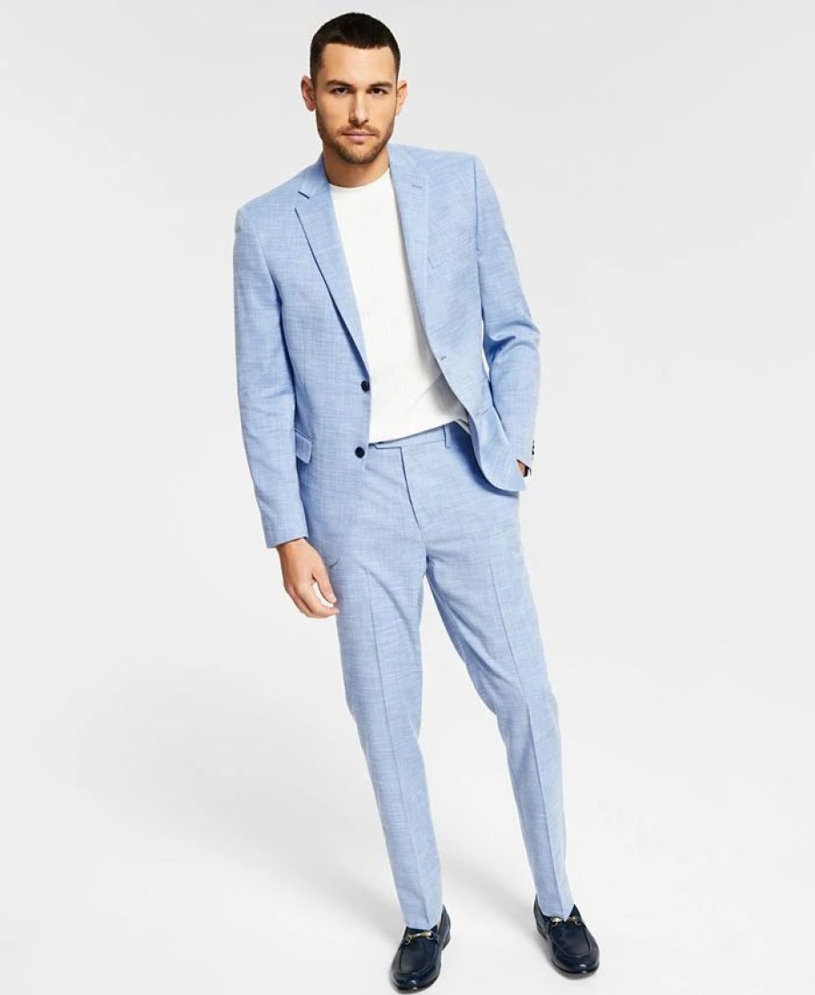 Suits & Tuxedos * | Alfani Men'S Slim-Fit Stretch Solid Suit Separates, Created For Macy'S Blue