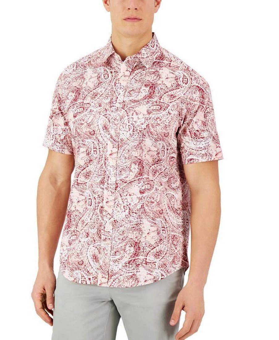 Casual Button-Down Shirts * | Club Room Men'S Robert Paisley Refined Woven Shirt, Created For Macy'S