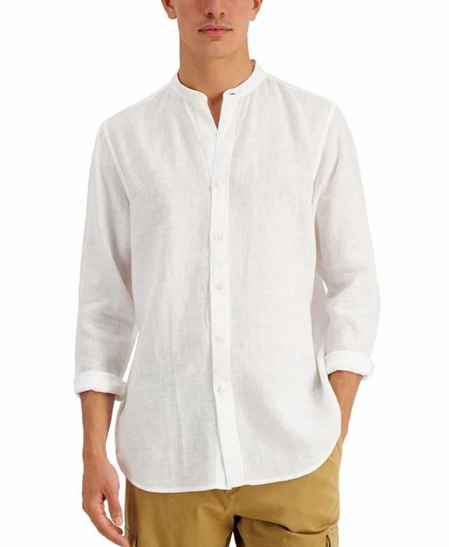 Casual Button-Down Shirts * | Club Room Men'S Linen Shirt, Created For Macy'S