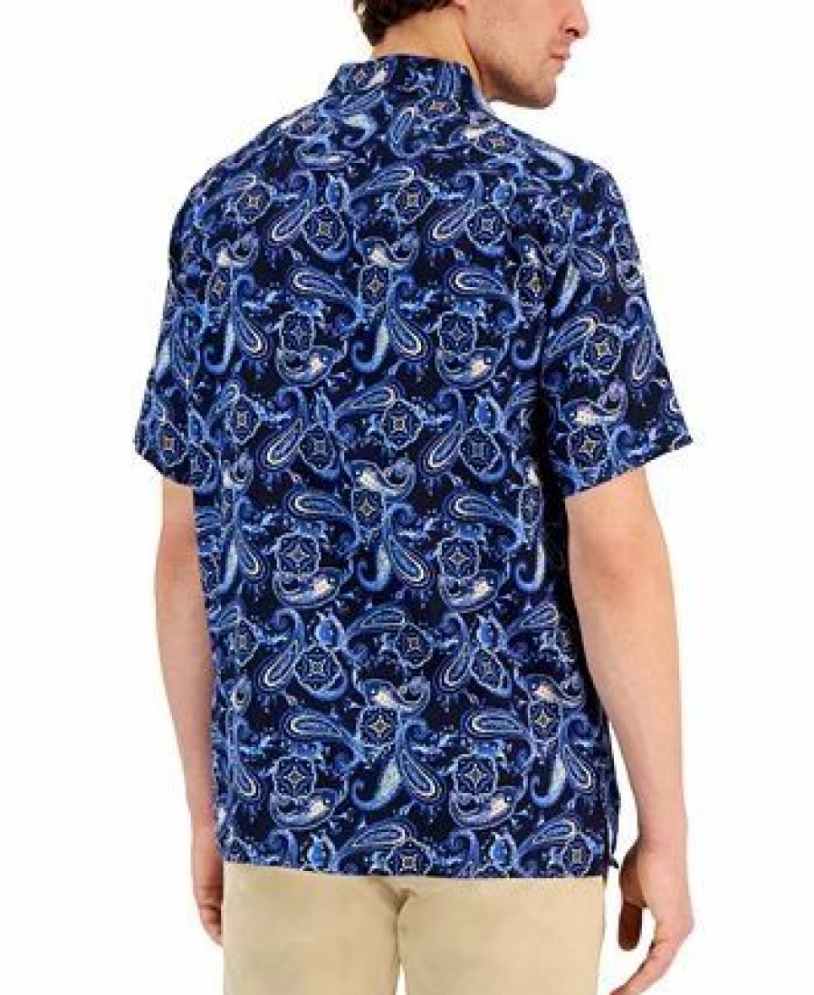 Casual Button-Down Shirts * | Club Room Men'S Paisley Medallion Shirt, Created For Macy'S Navy Blue Combo