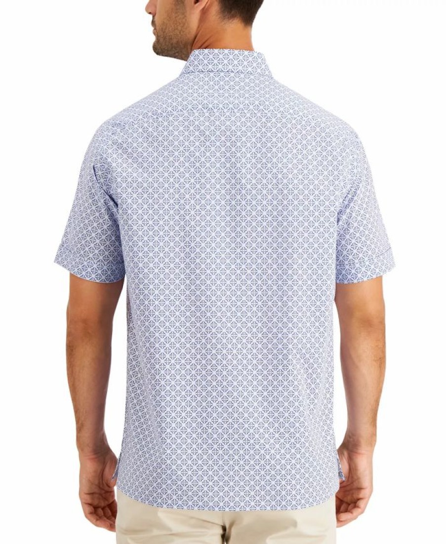 Casual Button-Down Shirts * | Club Room Men'S Regular-Fit Medallion-Print Shirt, Created For Macy'S Blue Combo