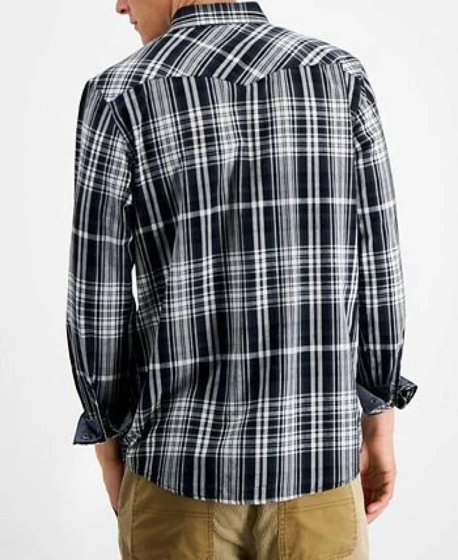 Casual Button-Down Shirts * | Sun + Stone Men'S Remington Regular-Fit Plaid Western Shirt, Created For Macy'S