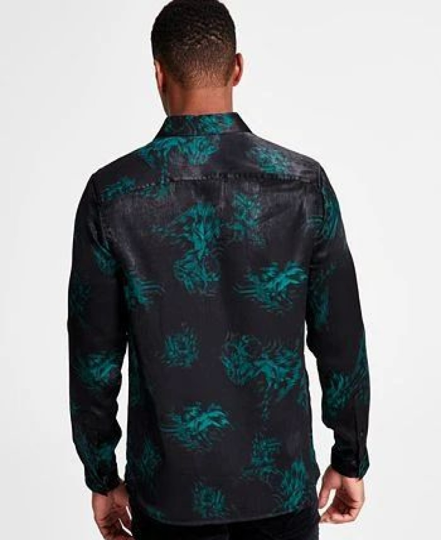 Casual Button-Down Shirts * | Inc International Concepts Men'S Harold Regular-Fit Abstract-Print Shirt, Created For Macy'S Deep Black