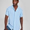 Casual Button-Down Shirts * | And Now This Men'S Striped Woven Short Sleeve Camp Shirt, Created For Macy'S