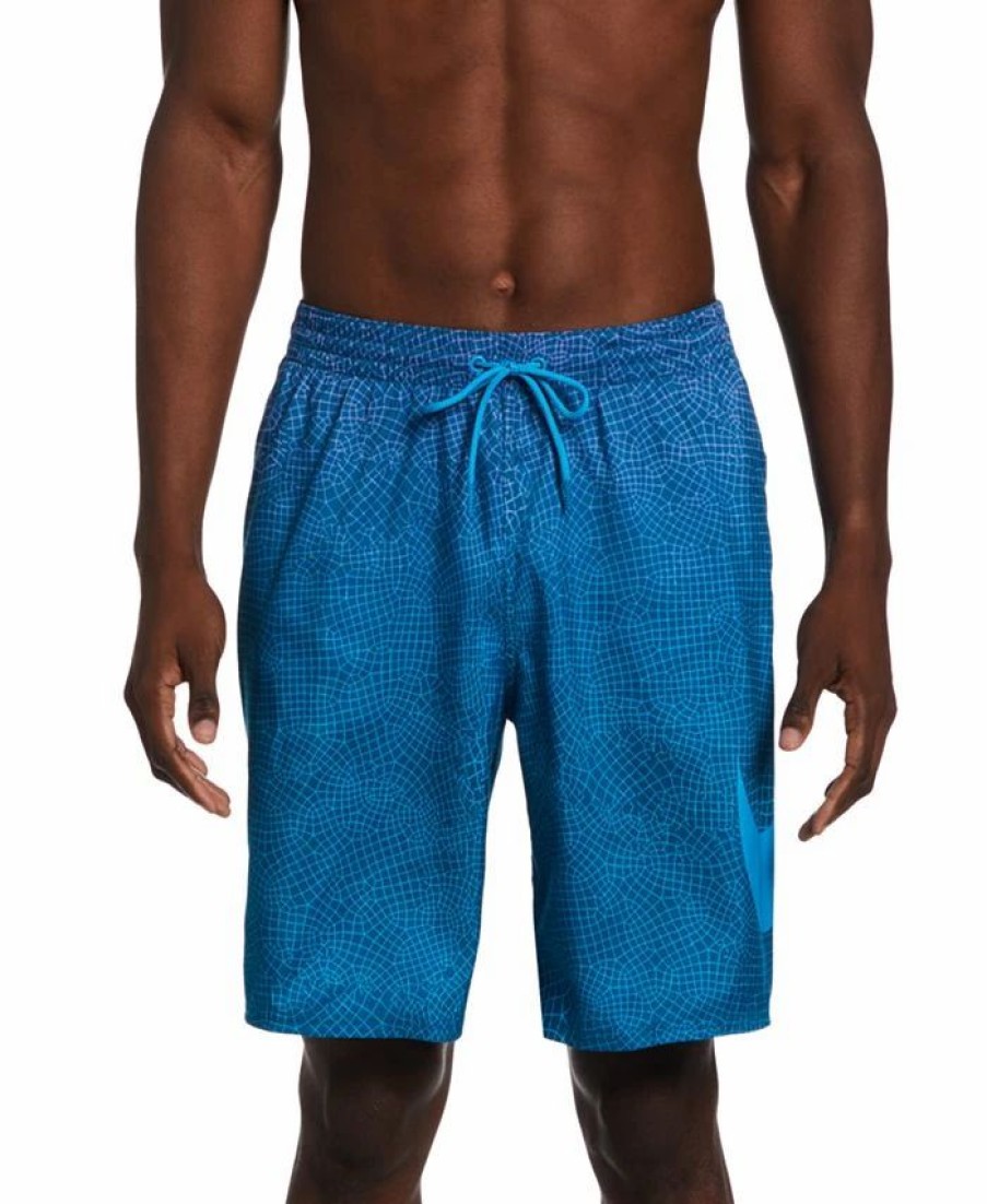 Swimwear * | Nike Men'S Breaker Grid Swoosh Printed 9 Swim Trunks