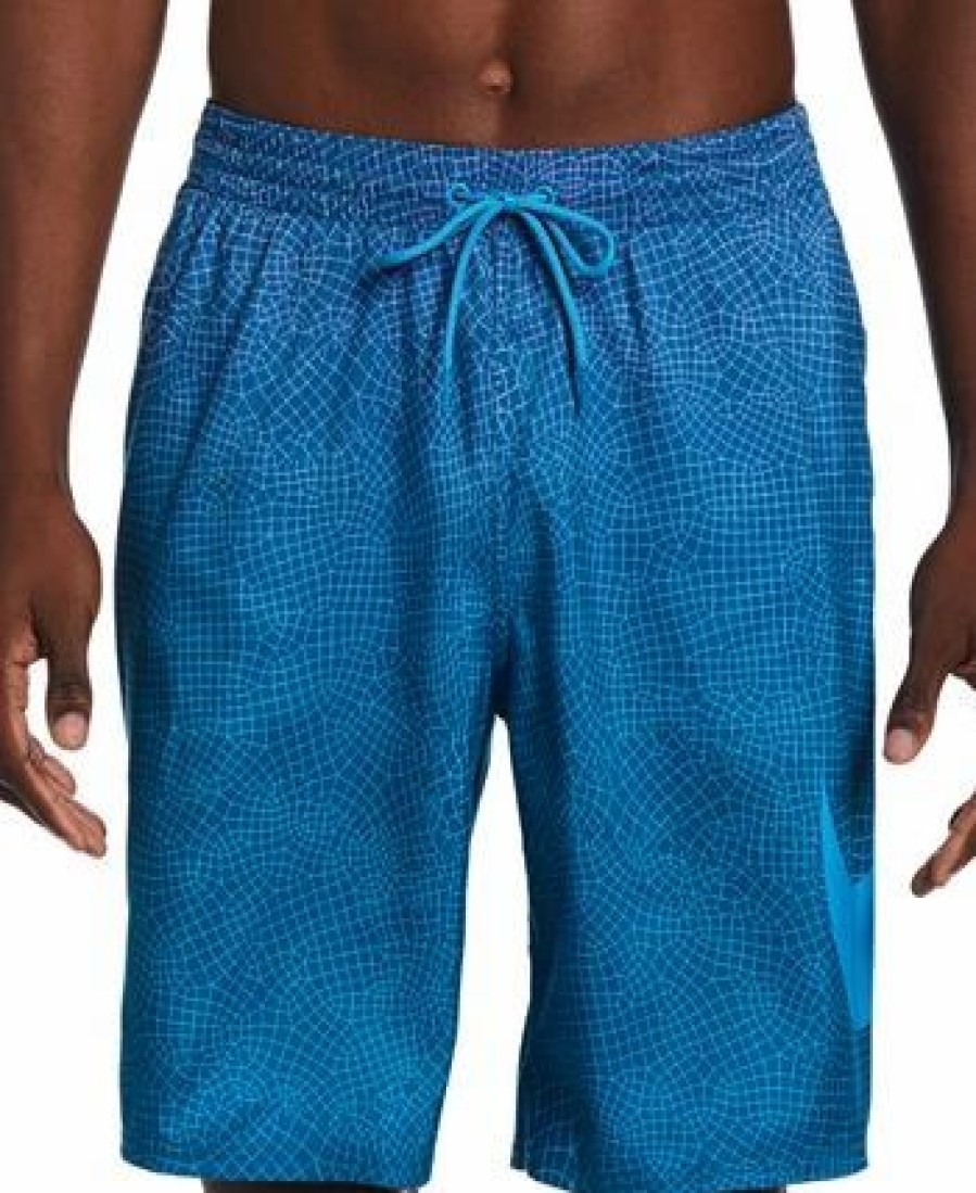 Swimwear * | Nike Men'S Breaker Grid Swoosh Printed 9 Swim Trunks