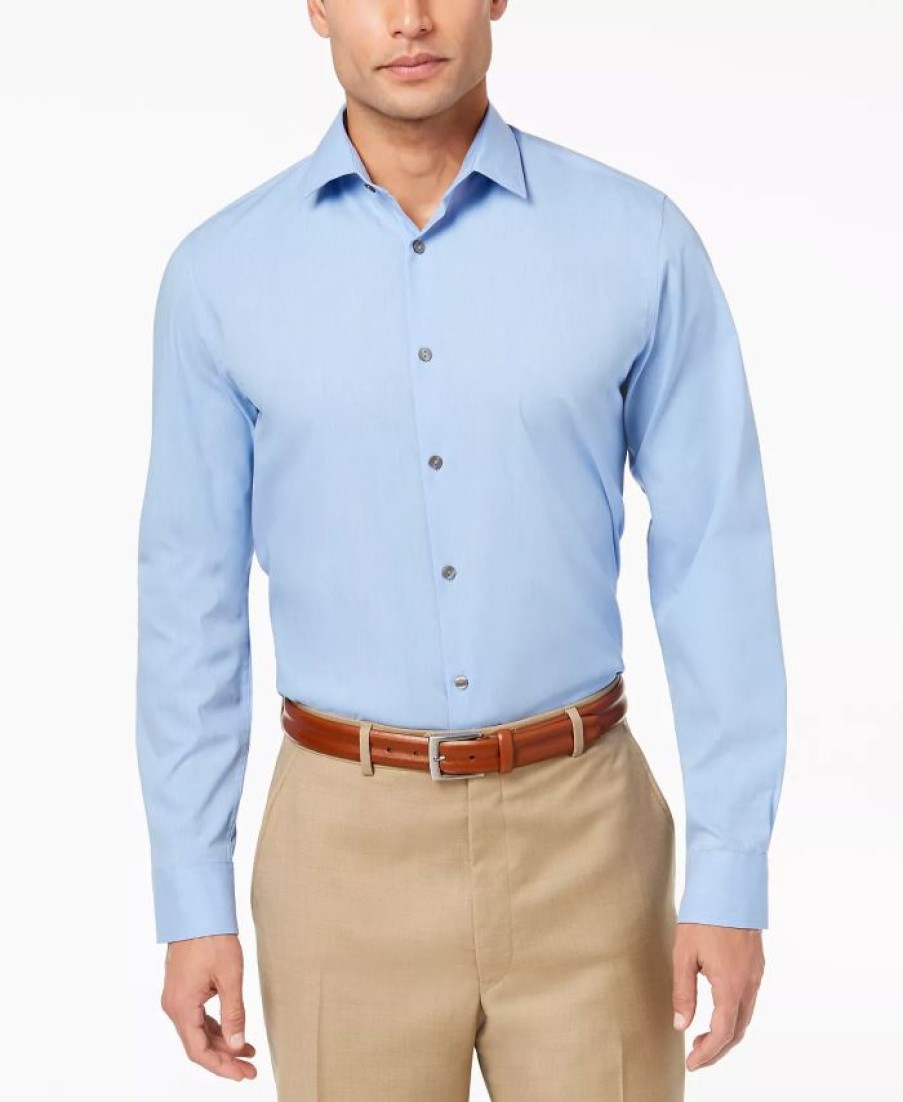 Casual Button-Down Shirts * | Alfani Men'S Stretch Modern Solid Shirt, Created For Macy'S