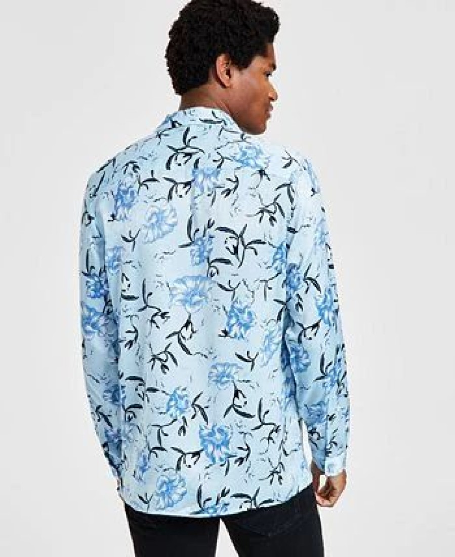 Casual Button-Down Shirts * | Inc International Concepts Men'S Jess Classic-Fit Long Sleeve Floral Print Camp Shirt, Created For Macy'S Angel Falls