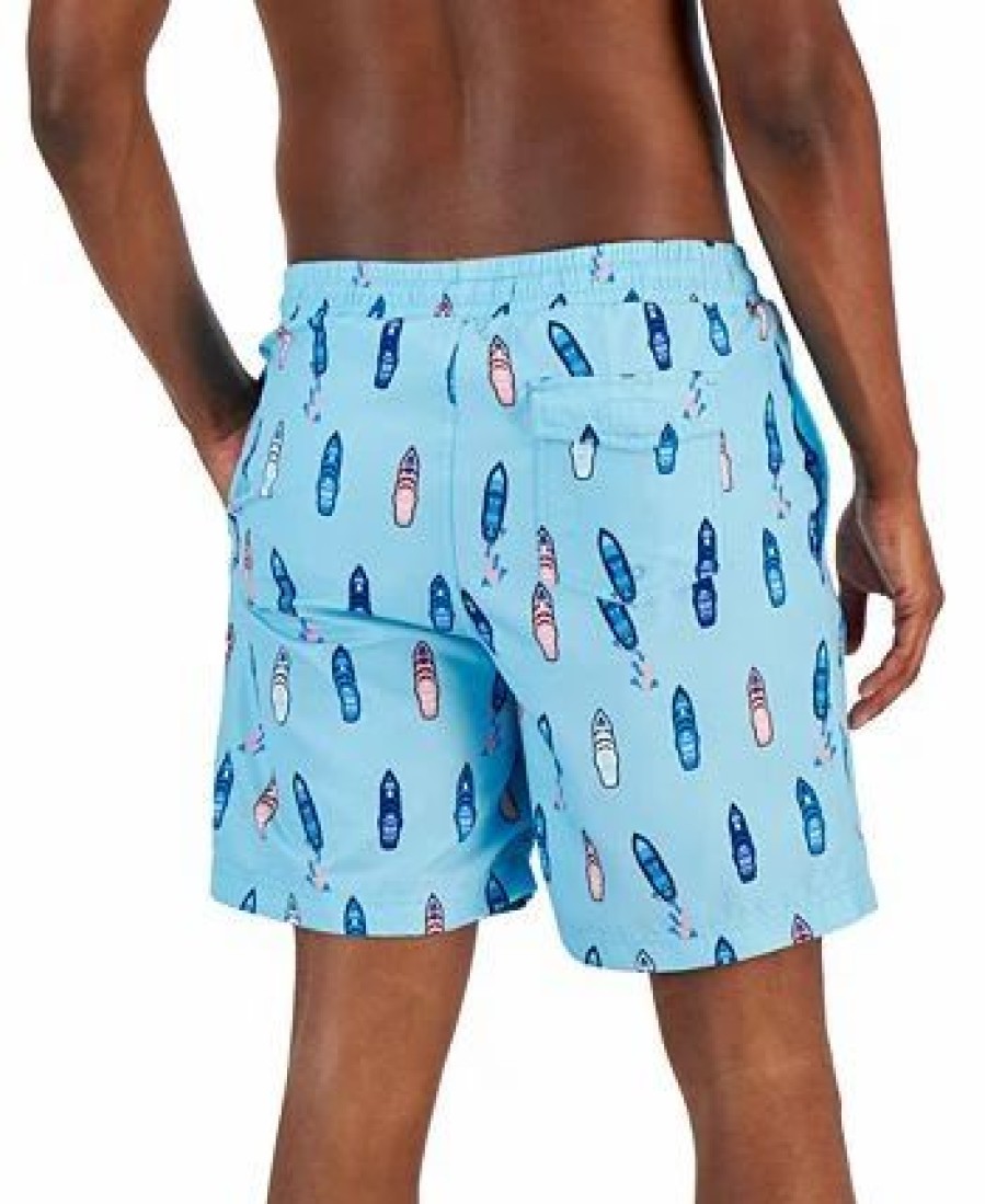 Swimwear * | Club Room Men'S Wave Catchers Swim Trunks, Created For Macy'S