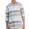 Casual Button-Down Shirts * | Club Room Men'S Trevor Stripe Linen Shirt, Created For Macy'S Navy Blue Combo