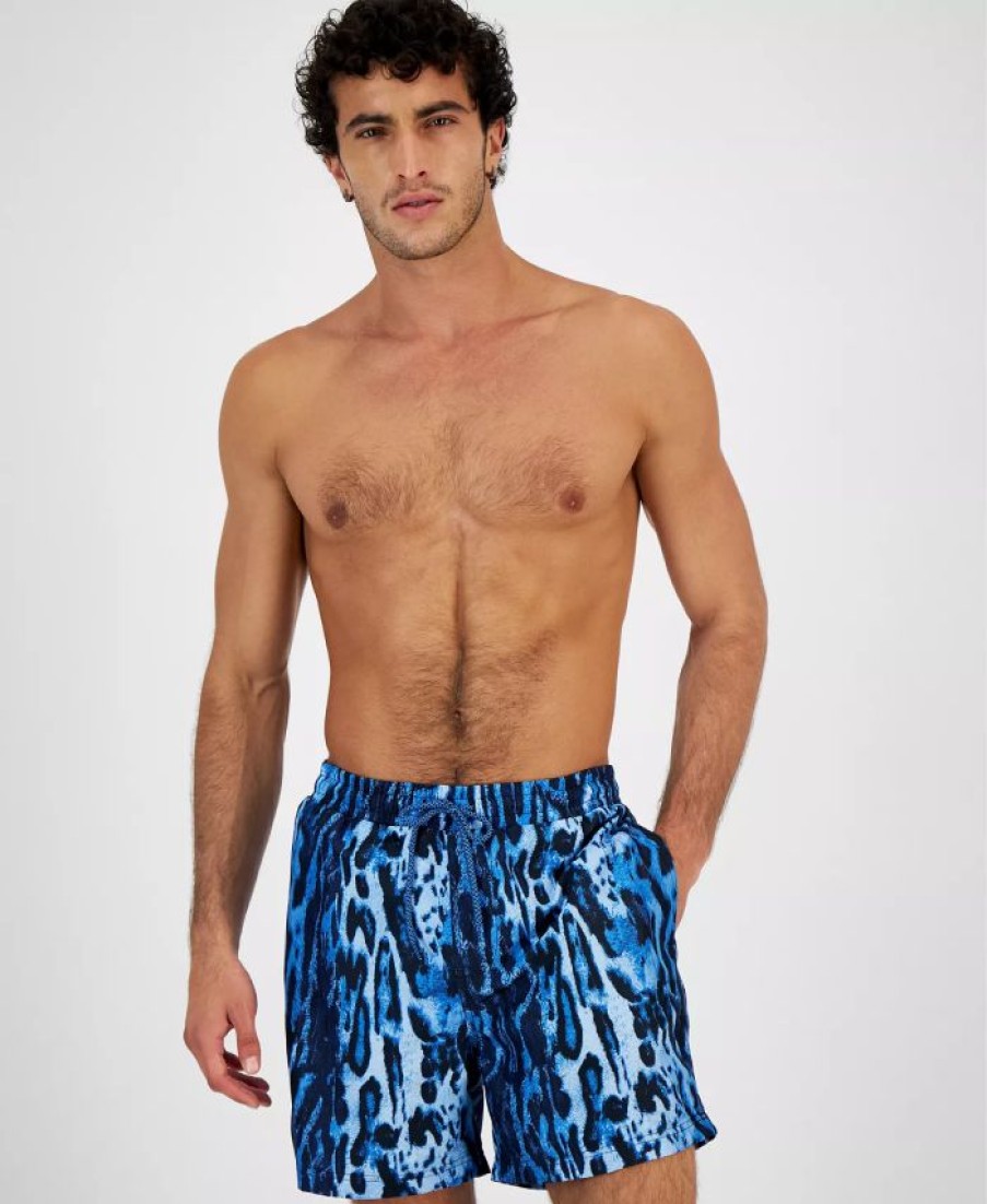 Swimwear * | Inc International Concepts Men'S Ocelot Volley Swim Trunks, Created For Macy'S