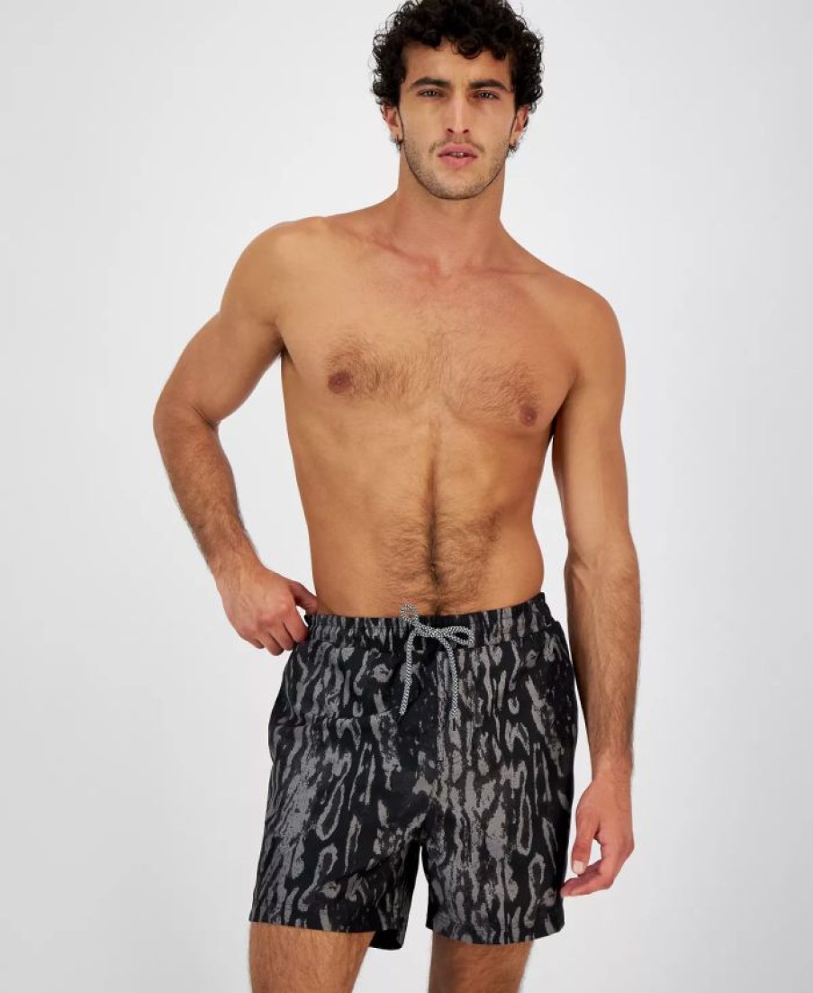 Swimwear * | Inc International Concepts Men'S Ocelot Volley Swim Trunks, Created For Macy'S