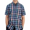 Casual Button-Down Shirts * | Club Room Men'S Nomad Classic-Fit Plaid Button-Down Poplin Shirt, Created For Macy'S Navy Blue Combo