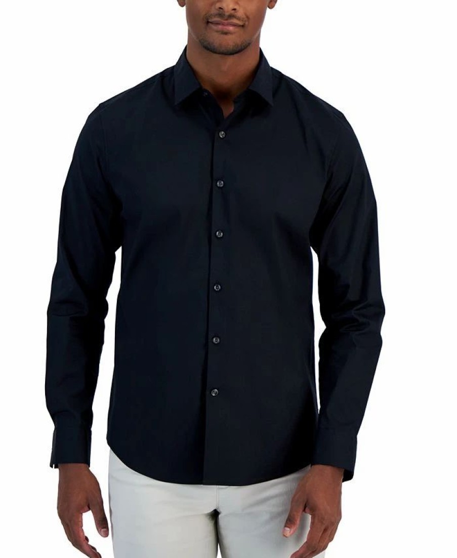 Casual Button-Down Shirts * | Alfani Men'S Modern Classic-Fit Stretch Solid Button-Down Shirt, Created For Macy'S