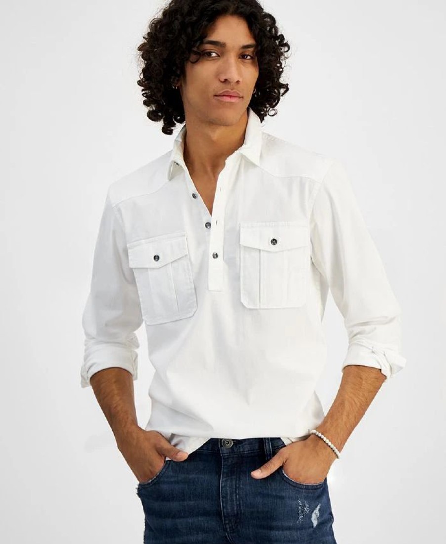 Casual Button-Down Shirts * | Inc International Concepts .N.C. International Concepts Men'S Regular-Fit Popover Western Shirt, Created For Macy'S