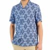 Casual Button-Down Shirts * | Club Room Men'S Silk Floral Medallion Shirt, Created For Macy'S Pale Ink Blue