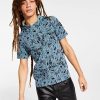 Casual Button-Down Shirts * | Inc International Concepts .N.C. International Concepts Men'S Abstract-Print Hooded T-Shirt, Created For Macy'S Goblin Blue