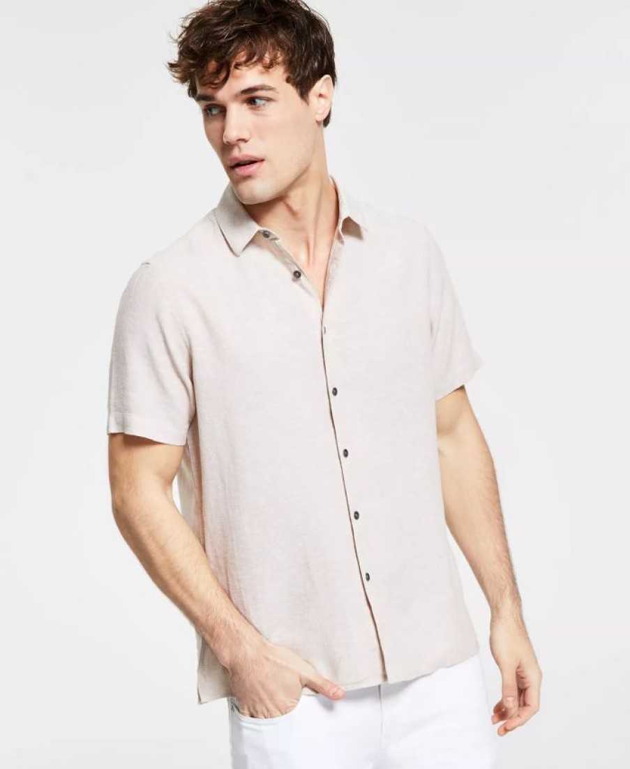 Casual Button-Down Shirts * | Inc International Concepts Men'S Regular-Fit Linen Shirt, Created For Macy'S