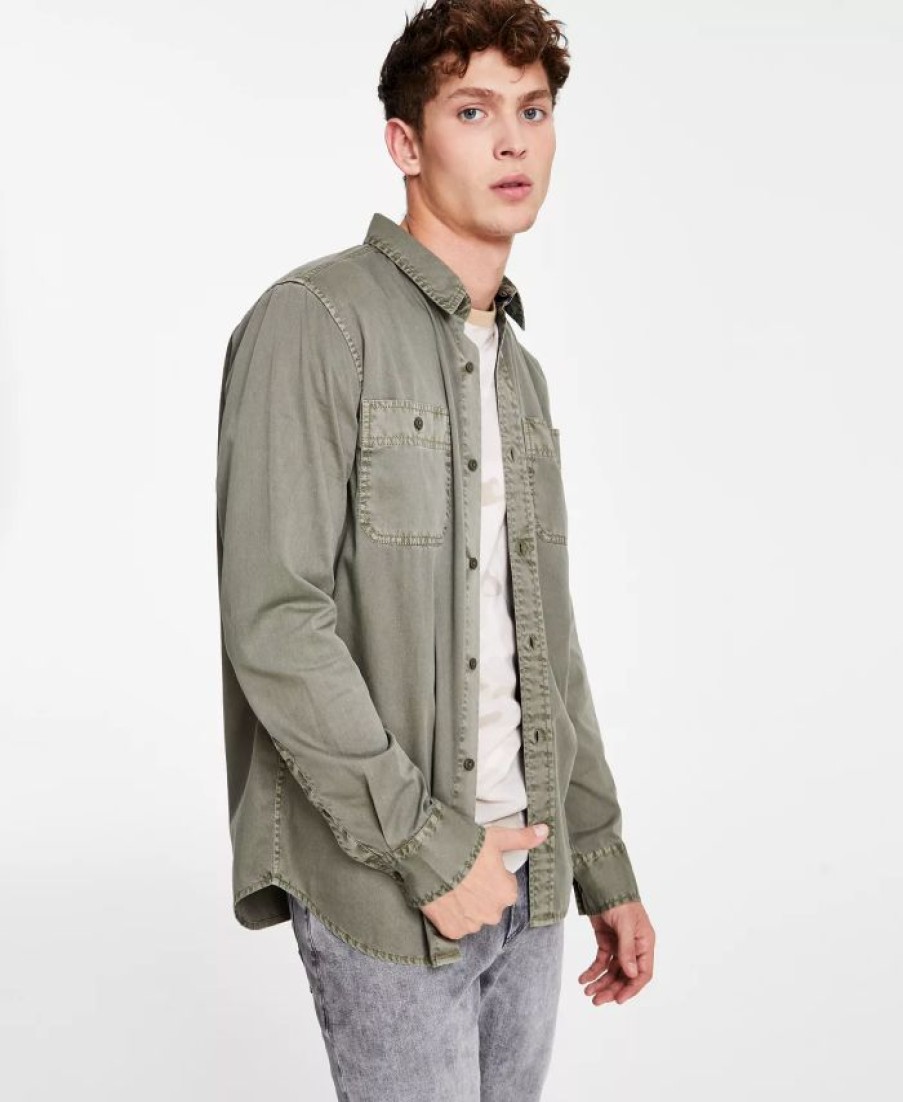 Casual Button-Down Shirts * | Sun + Stone Men'S Long Sleeve Twill Shirt, Created For Macy'S