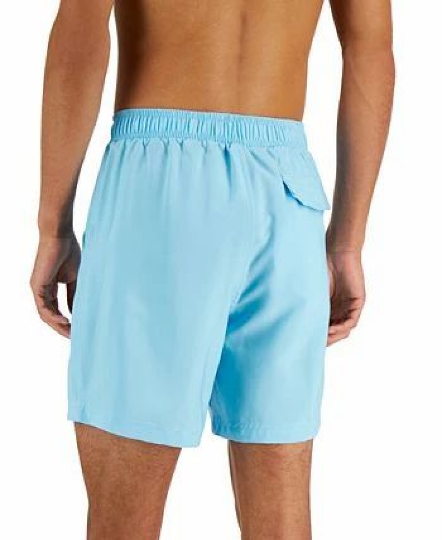 Swimwear * | Club Room Men'S Beach To Boardwalk Swim Shorts, Created For Macy'S Basin Blue