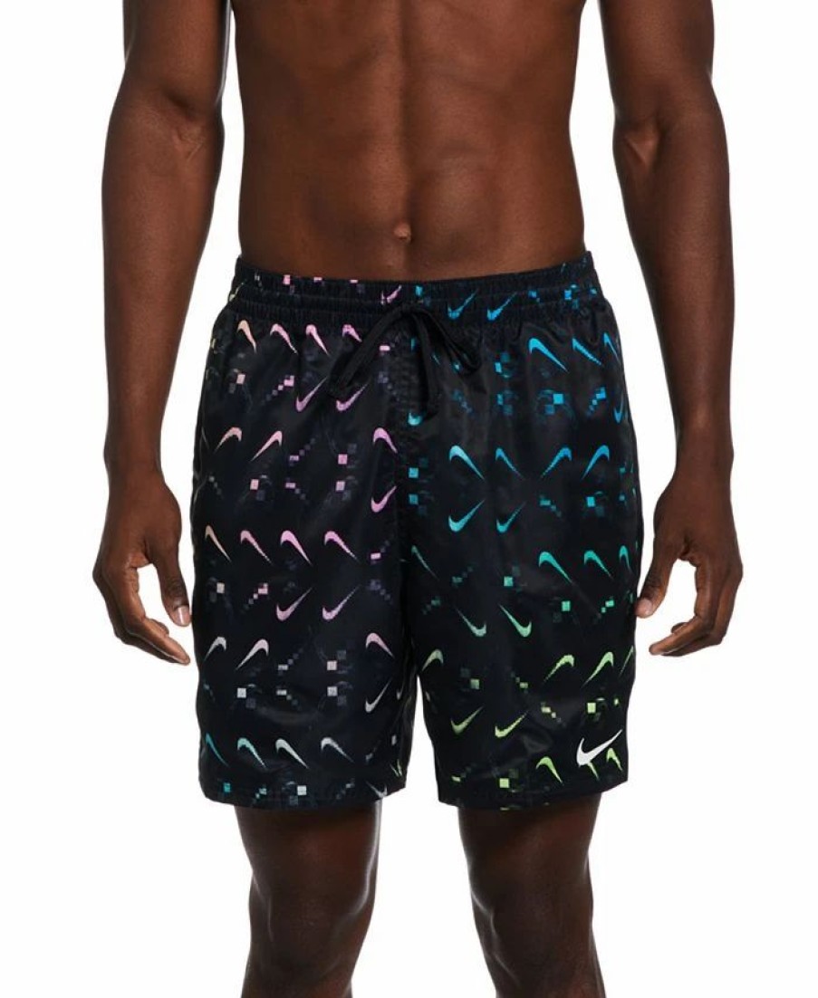 Swimwear * | Nike Men'S Lap Digi Swoosh Ombre Logo-Print 7 Swim Trunks