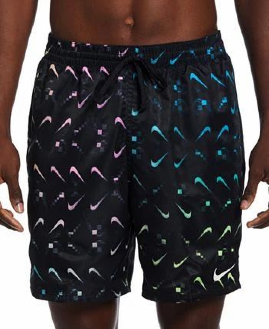 Swimwear * | Nike Men'S Lap Digi Swoosh Ombre Logo-Print 7 Swim Trunks