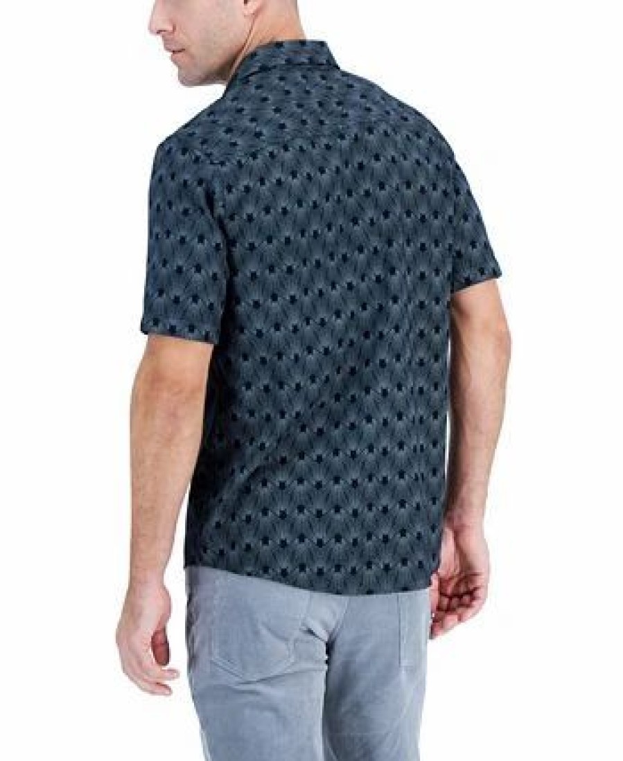 Casual Button-Down Shirts * | Alfani Men'S Short-Sleeve Reebe Geometric-Print Shirt, Created For Macy'S