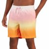 Swimwear * | Club Room Men'S Kenji Ombre Swim Trunks, Created For Macy'S Pink Combo