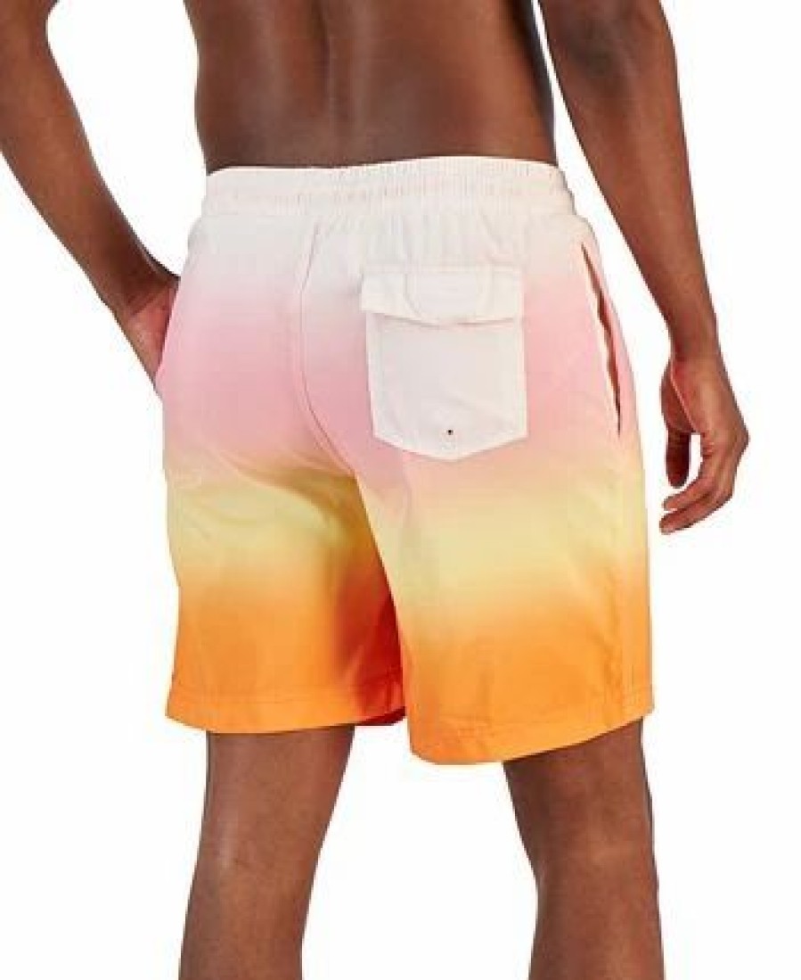 Swimwear * | Club Room Men'S Kenji Ombre Swim Trunks, Created For Macy'S Pink Combo