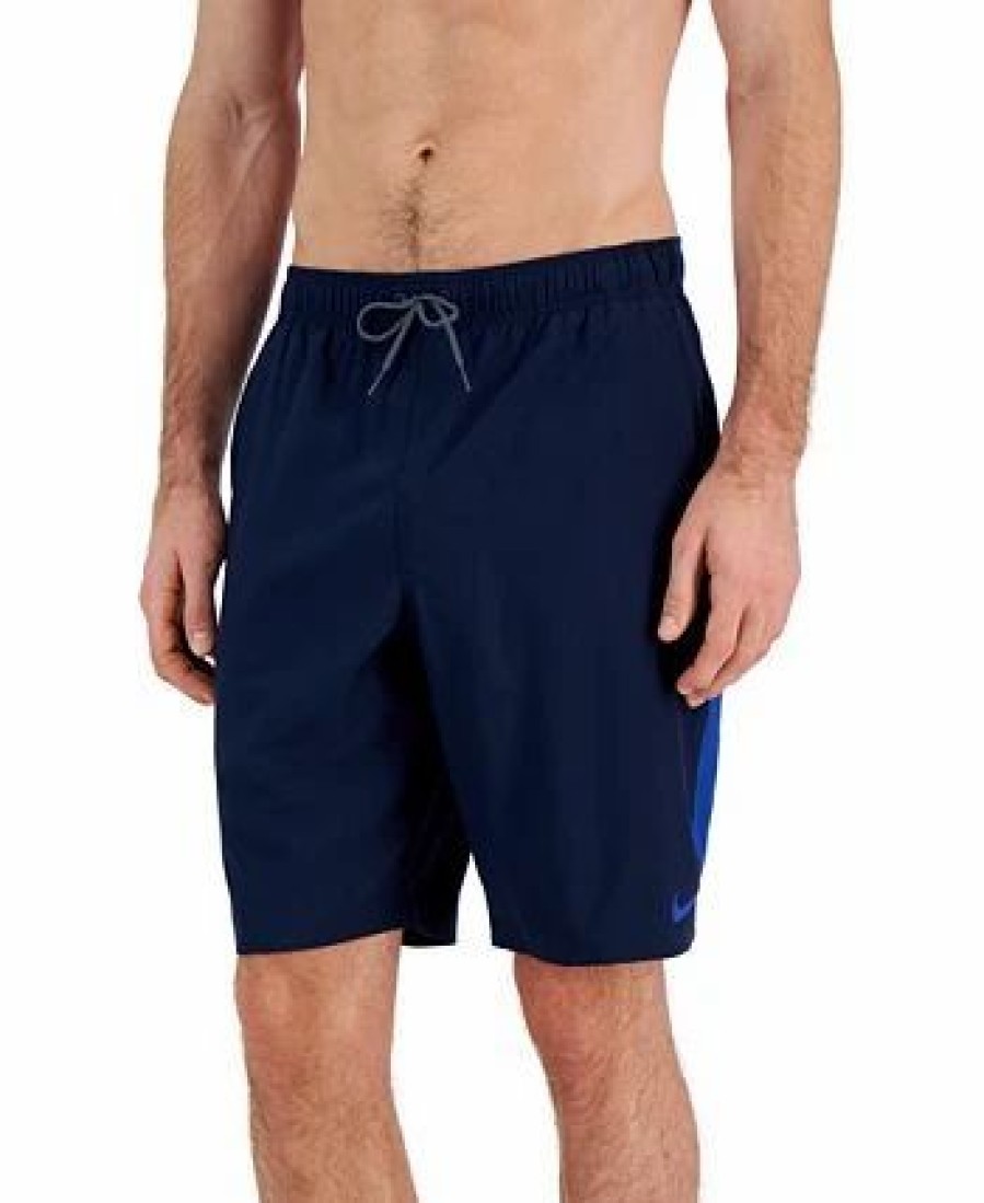 Swimwear * | Nike Men'S Contend Water-Repellent Colorblocked 9 Swim Trunks