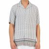 Casual Button-Down Shirts * | Club Room Men'S Carlo Geometric-Print Shirt, Created For Macy'S Bright White