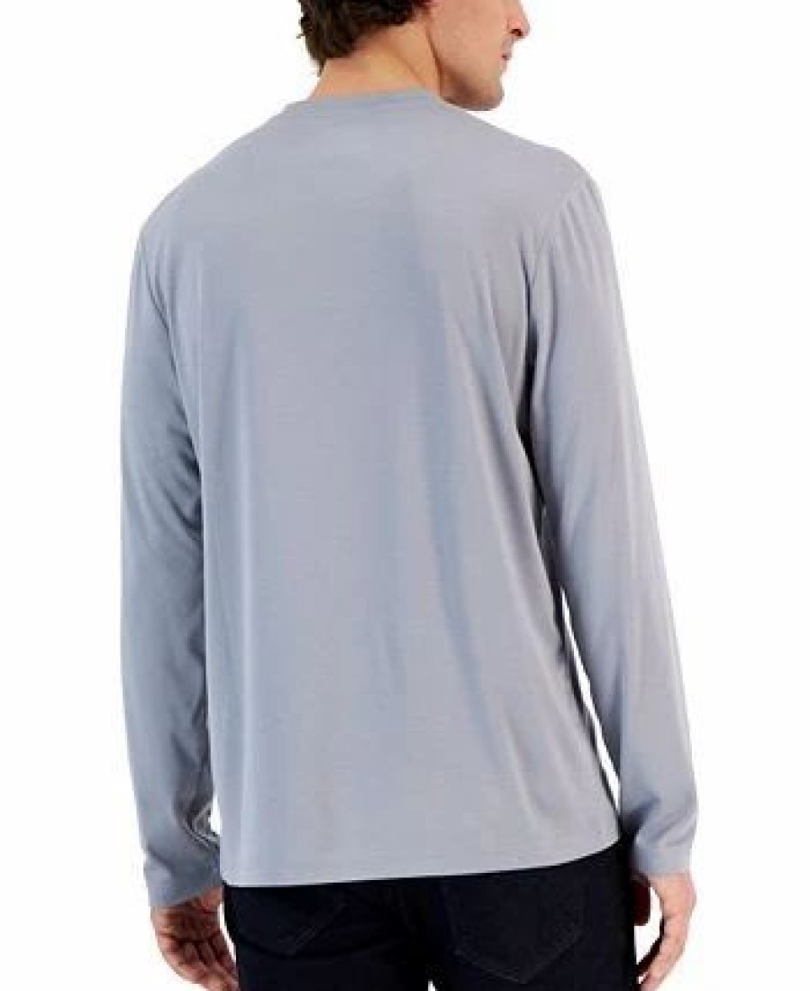 Casual Button-Down Shirts * | Alfani Tech Long Sleeve Crewneck T-Shirt, Created For Macy'S