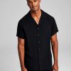 Casual Button-Down Shirts * | And Now This Men'S Solid Short-Sleeve Button-Up Camp Shirt