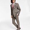 Suits & Tuxedos * | Bar Iii Men'S Skinny-Fit Check Suit Separates, Created For Macy'S Burgundy/Black Check