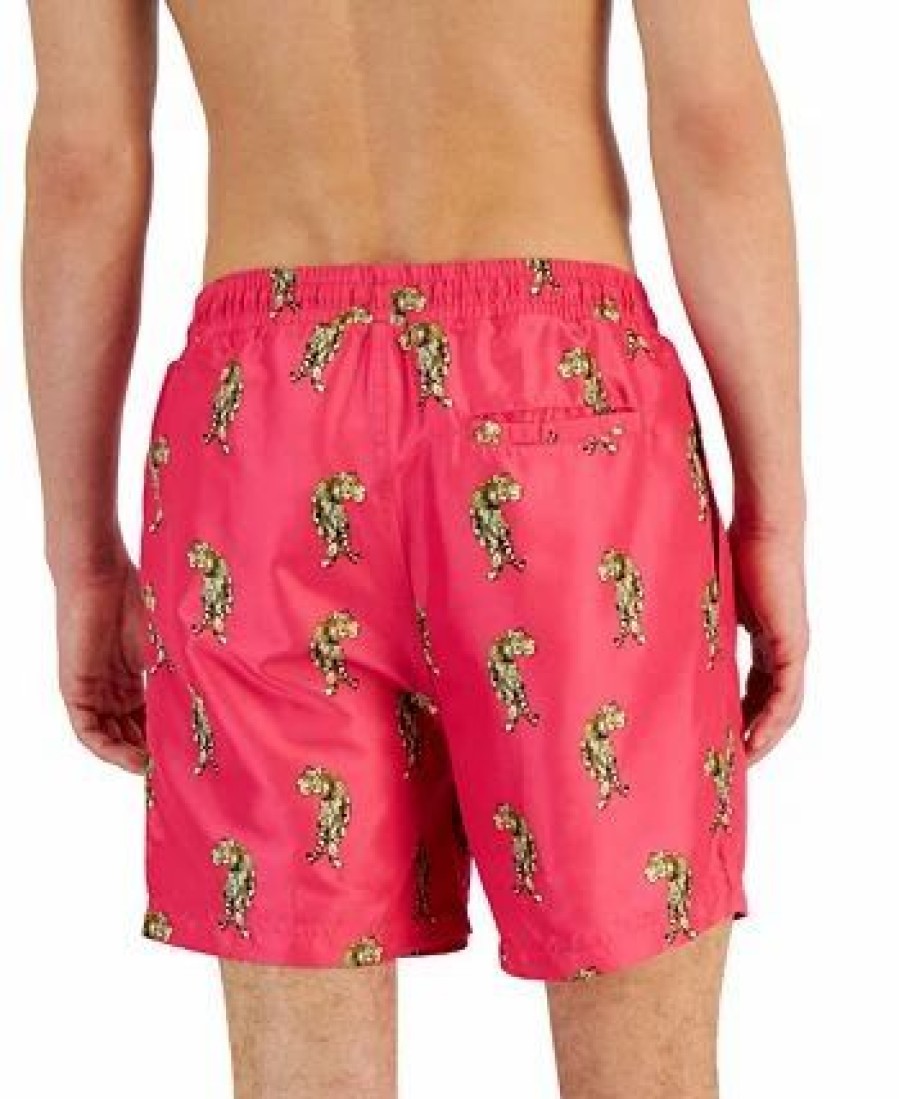 Swimwear * | Inc International Concepts Men'S Wild Cats Quick-Dry Tiger-Print 5 Swim Trunks, Created For Macy'S