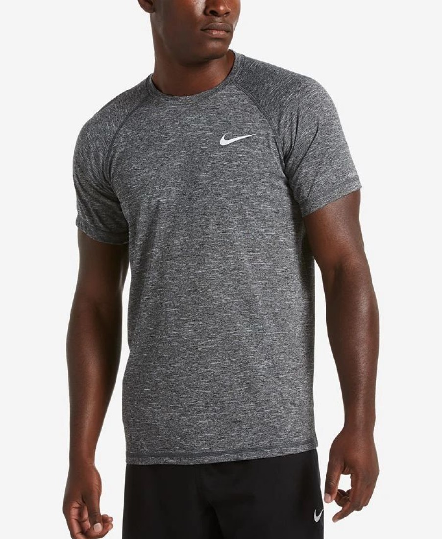 Swimwear * | Nike Men'S Big & Tall Hydroguard Moisture-Wicking Heather Rash Guard