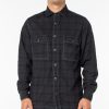 Casual Button-Down Shirts * | Sanctuary Men'S Lightweight Cotton Flannel Shirt Black Checks