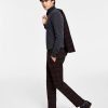 Suits & Tuxedos * | Bar Iii Men'S Slim-Fit Suit Separate Pants, Created For Macy'S Burgundy Plaid