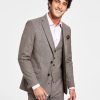 Suits & Tuxedos * | Bar Iii Men'S Slim-Fit Check Suit Separate Jacket, Created For Macys Burgundy/Black Check