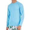 Swimwear * | Club Room Men'S Graphic Long-Sleeve Rash Guard, Created For Macy'S Basin Blue