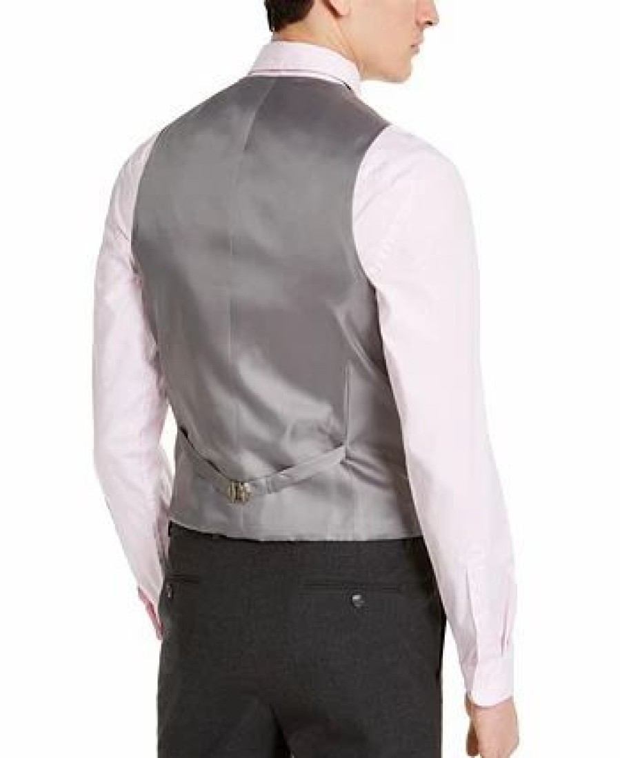 Suits & Tuxedos * | Alfani Men'S Slim-Fit Stretch Solid Suit Vest, Created For Macy'S Charcoal